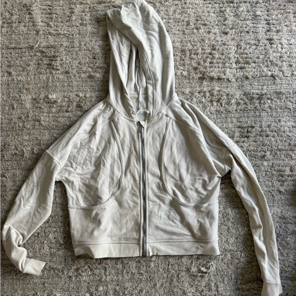 White Zip-Up Crop Hoodie lululemon
